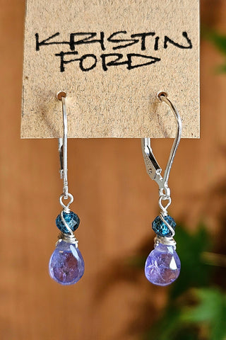 Tanzanite & London Blue Topaz Earrings EBL5023