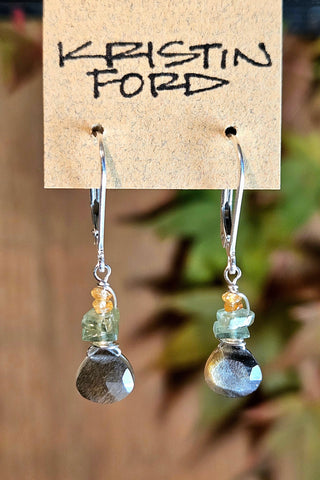 Black Moonstone/Sunstone Earrings  EBK2624