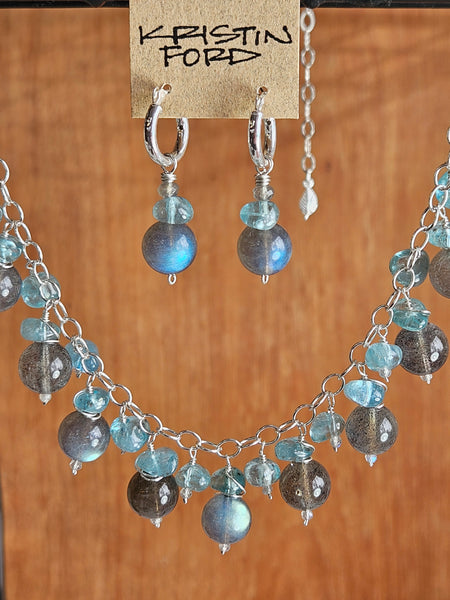 One of a Kind Labradorite & Apatite Necklace