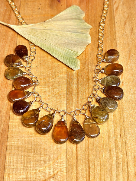 One of a Kind GF) Grossular Garnet Necklace