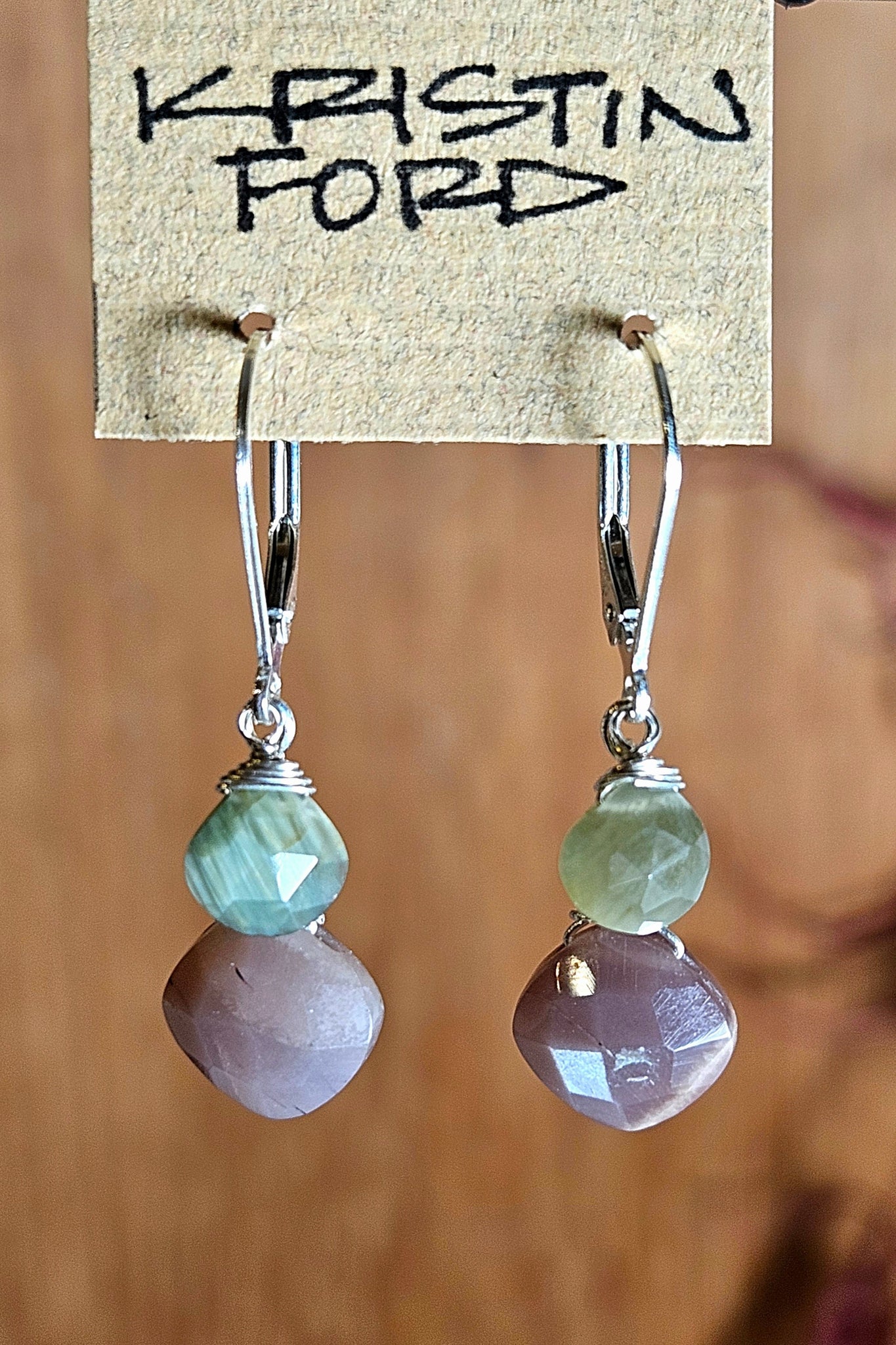 Chocolate "Mocha" Moonstone & Chrysoberyl Earrings  EBR0424