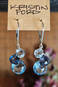 One of a Kind Blue Topaz & Indigo Kyanite Earrings