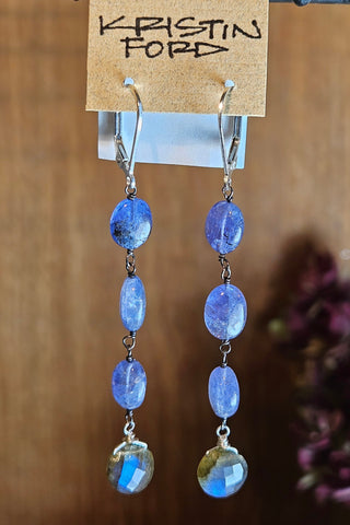 Labradorite & Tanzanite Earrings  LE