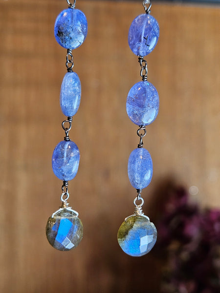 Labradorite & Tanzanite Earrings  LE