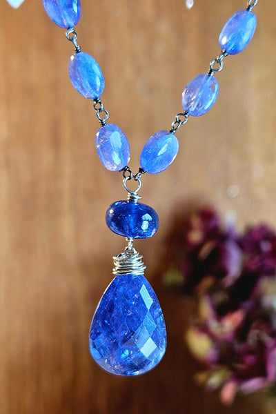 One of a Kind Tanzanite & Blue Sapphire Necklace