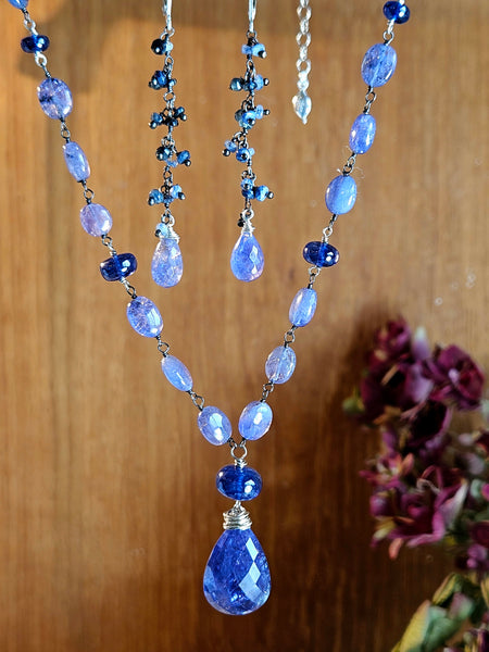 One of a Kind Tanzanite & Blue Sapphire Necklace