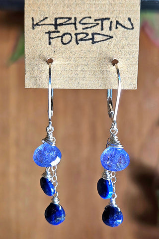 Tanzanite & Lapis Lazuli Earrings  EBL0525