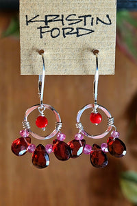 Garnet & Rose Sapphire Earrings  ERD1325