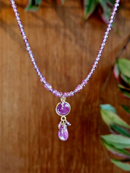 GF) Ruby & Rhodolite Necklace  NRD1525G