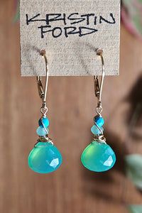 GF) Chrysoprase & Turquoise Earrings  EGR0825G