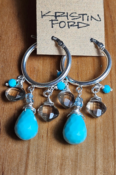 Sleeping Beauty Turquoise & Smoky Quartz Earrings EWH0725