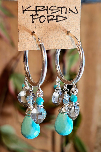 Sleeping Beauty Turquoise & Smoky Quartz Earrings EWH0725