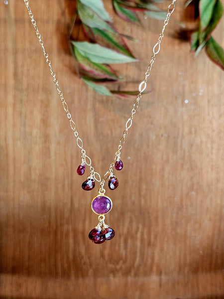 GF) Garnet & Ruby Necklace  NRD0725G