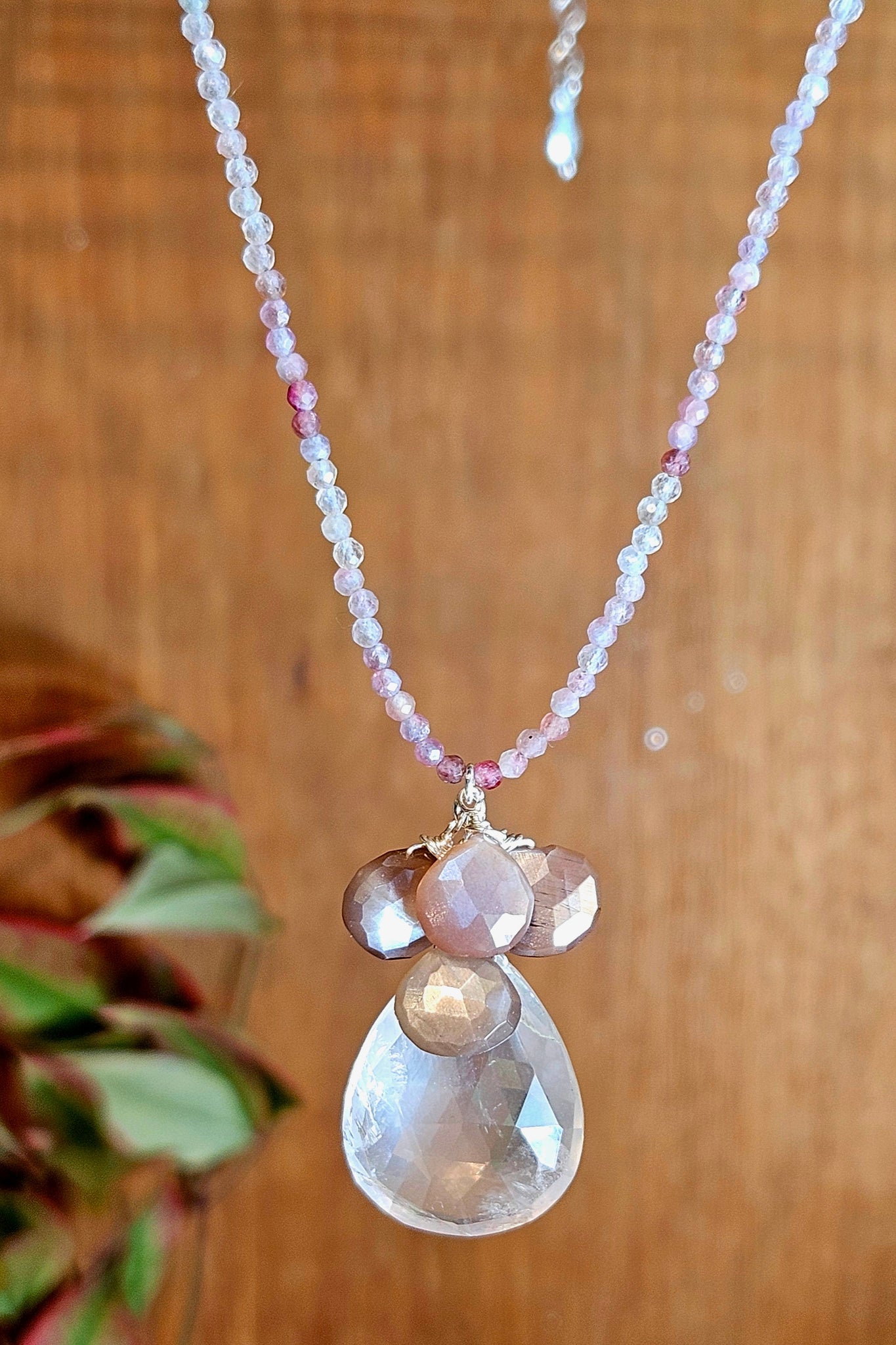 Rose Quartz & Mocha Moonstone Necklace  NRD1625