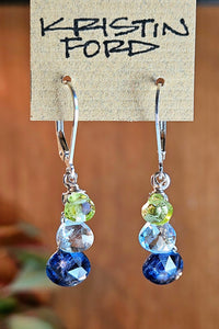 Kyanite, Blue Topaz & Peridot Earrings  EBL1425