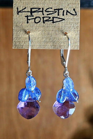 Amethyst & Tanzanite Earrings  EBL1625