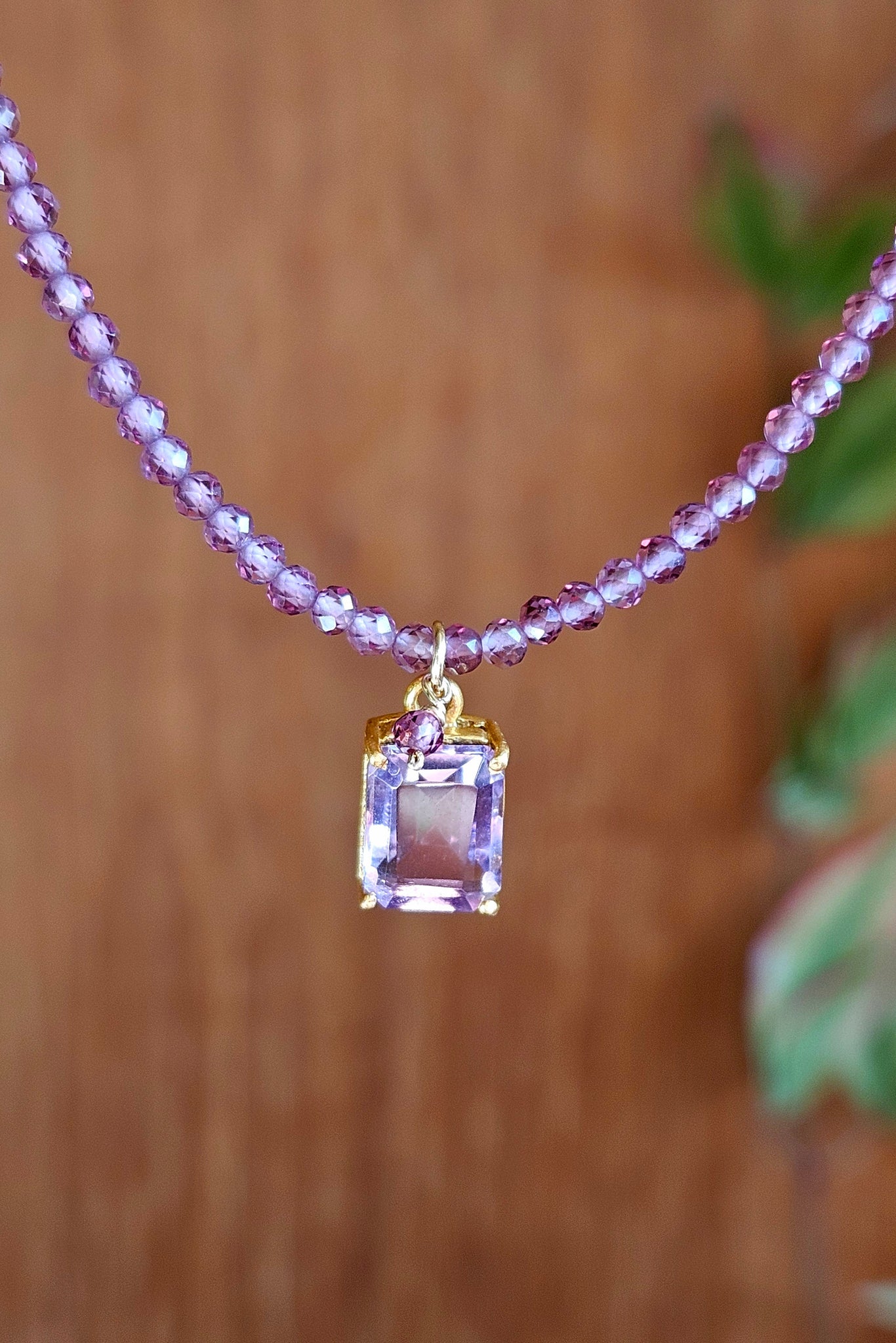 GF) Pink Amethyst & Rhodolite Necklace  NBL1825G