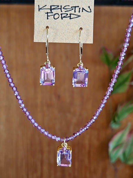 GF) Pink Amethyst & Rhodolite Necklace  NBL1825G