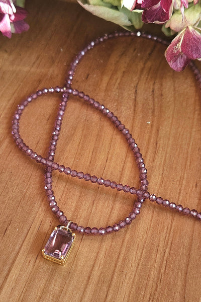 GF) Pink Amethyst & Rhodolite Necklace  NBL1825G