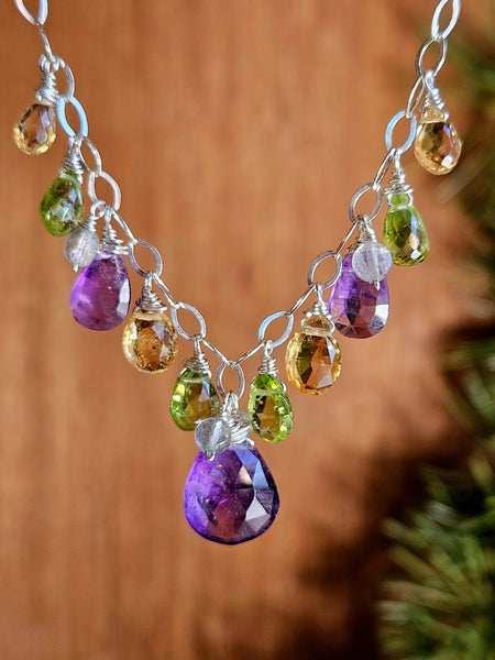 Amethyst, Peridot, Citrine & Labradorite Earrings EWH1324