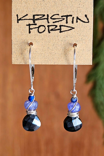 Black Garnet & Black Spinel Floater Necklace NBK0923