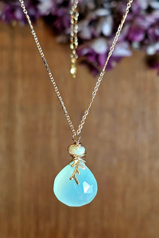GF) Chalcedony & Opal Necklace  NBL3225G
