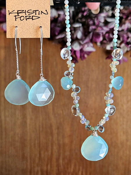 Chalcedony, Opal, Apatite & Amazonite Necklace  NBL3625