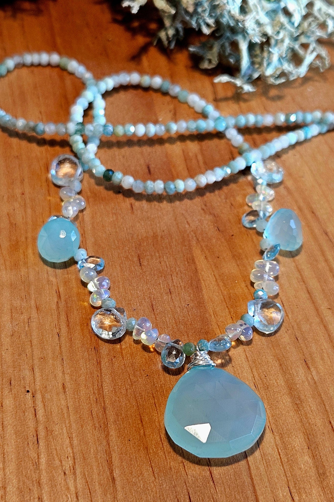 Chalcedony, Opal, Apatite & Amazonite Necklace  NBL3625