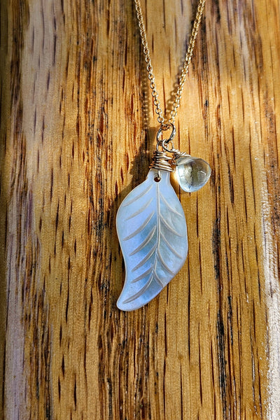 GF) Mother of Pearl & Aquamarine Necklace  NWH1725G