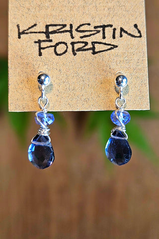 Posts: Iolite & Tanzanite Earrings  EBL4025
