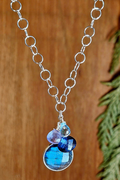 Labradorite, Kyanite & Tanzanite Earrings EBK0524