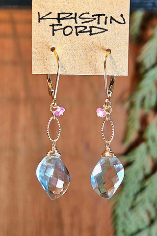 GF) Prasiolite & Pink Sapphire Earrings  EGR1625G