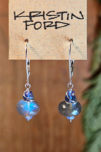 Labradorite, Kyanite & Tanzanite Earrings  EBK0525