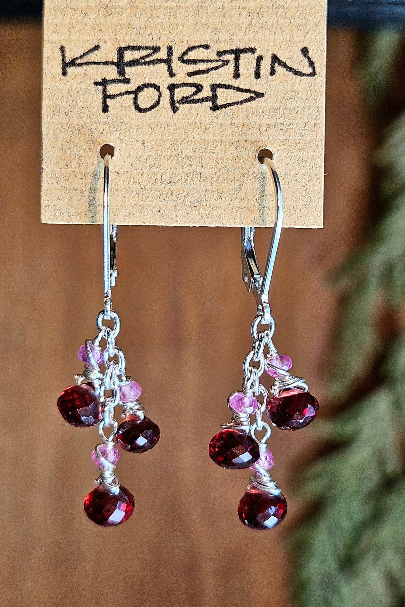 Garnet & Pink Sapphire Earrings  ERD2425