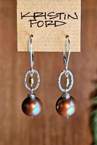 Chocolate Pearl Earrings  EBR4025