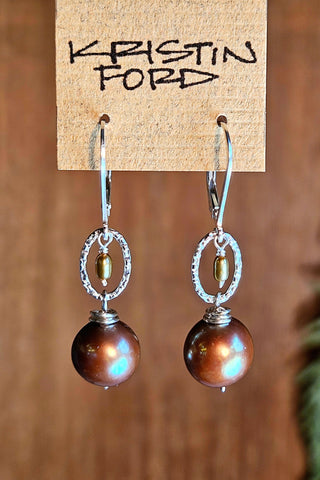 Chocolate Pearl Earrings  EBR4025