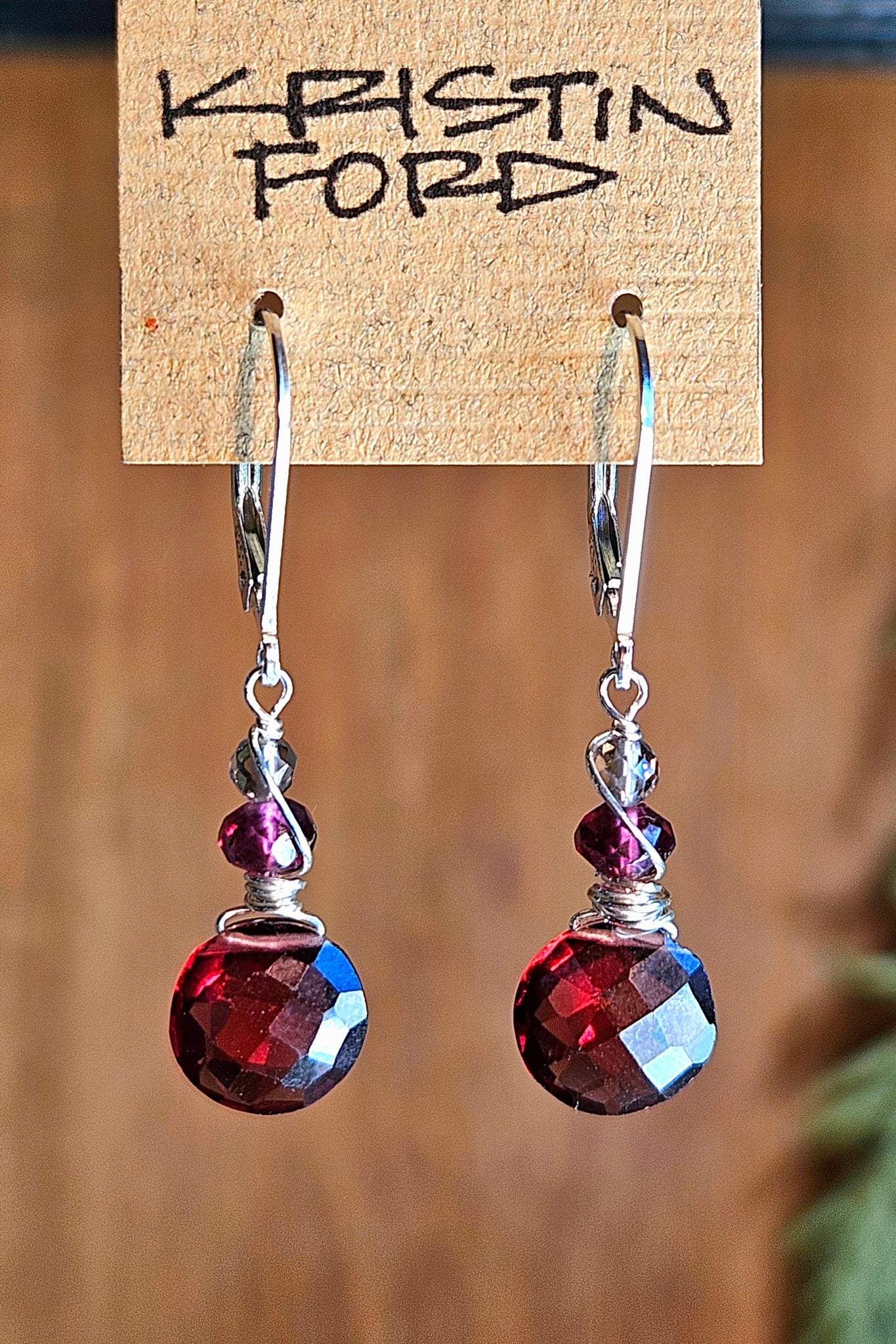 Garnet Coin Earrings  ERD2625