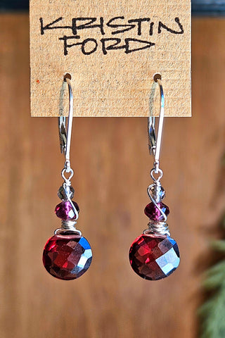 Garnet Coin Earrings  ERD2625