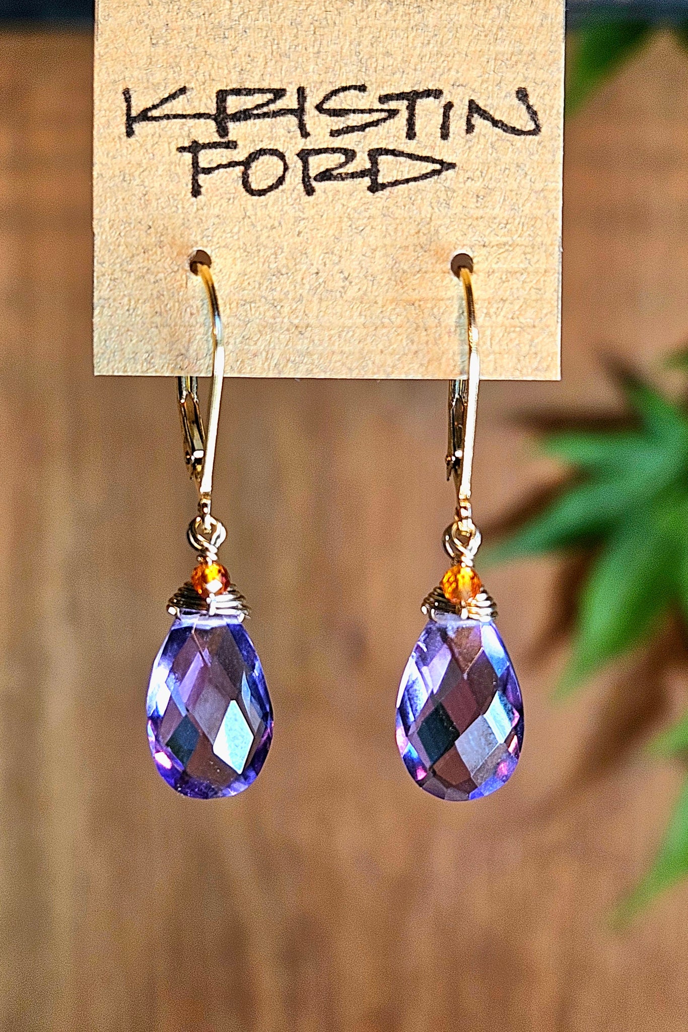 GF) Amethyst & Hessonite Earrings  EBL4925G
