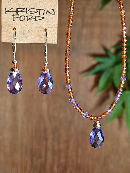 GF) Amethyst & Hessonite Necklace  NBL4925G