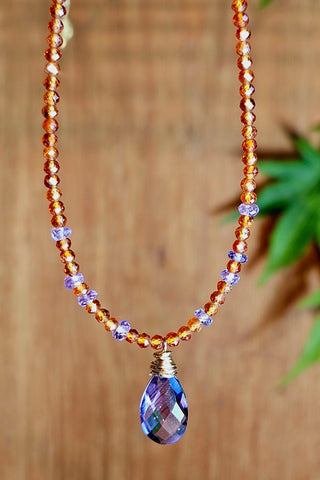 GF) Amethyst & Hessonite Necklace  NBL4925G