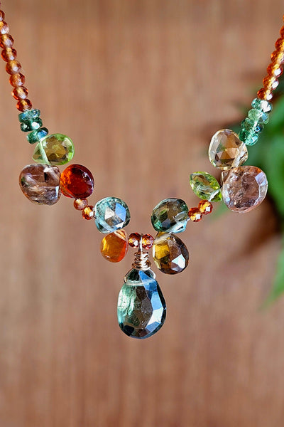 GF) Green Apatite, Hessonite, Peridot & Citrine Necklace  NGR2125G