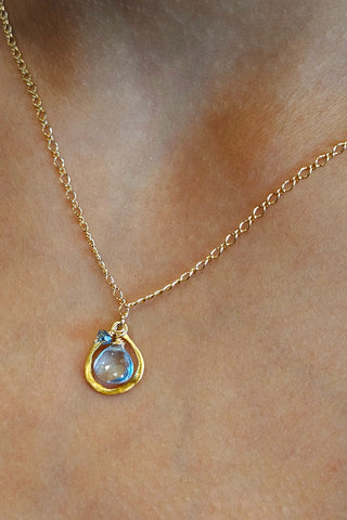 GF) Blue Topaz Necklace  NWH9025GBL