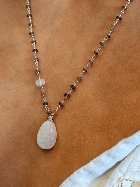 Rainbow Moonstone & Andalusite Necklace NWH5523