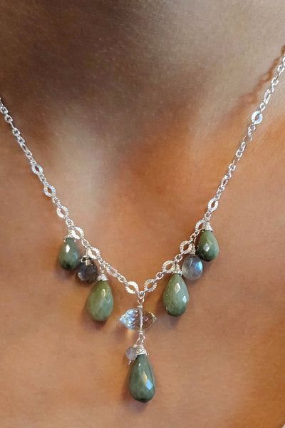 Chrysoberyl, Prasiolite & Labradorite Necklace  NGR1124