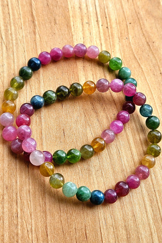 Multi Color Tourmaline Stretchy Bracelet