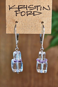 Clear Quartz & Amethyst Earrings  EWH2025