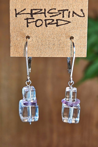 Clear Quartz & Amethyst Earrings  EWH2025