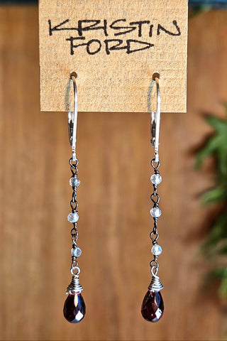 OX) Garnet & Labradorite Earrings  ERD2925OX