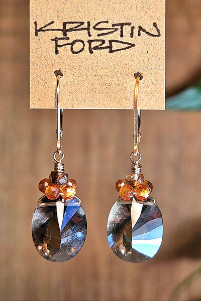 GF) Smoky Quartz, Hessonite & Andalusite Earrings  EBR2425G